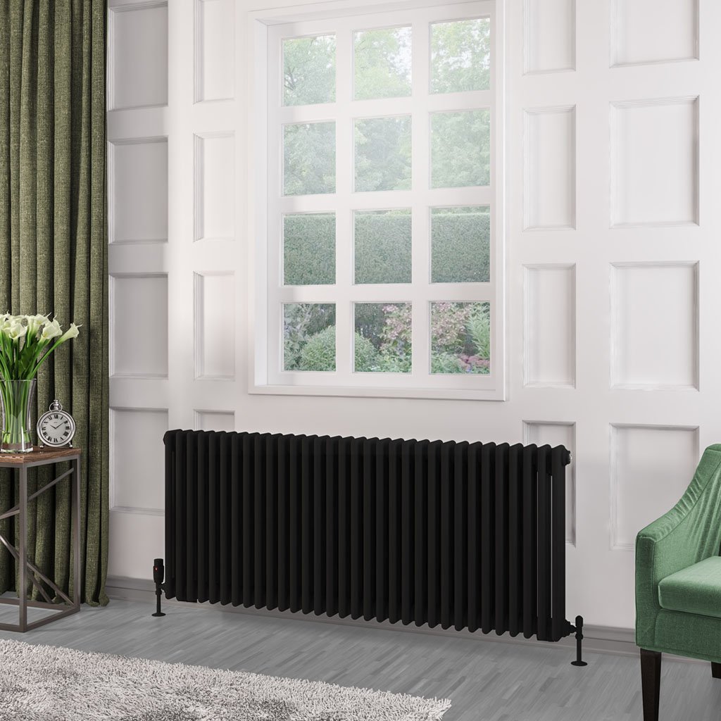 Rivassa 3 Column Radiator 600 x 1460mm - Matt Black