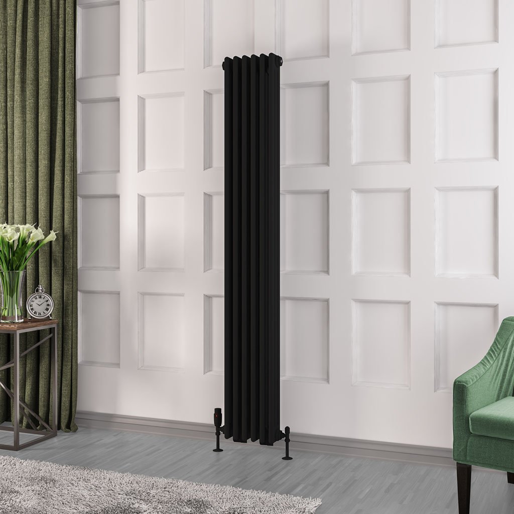 Rivassa 3 Column Radiator 1800 x 293mm - Matt Black