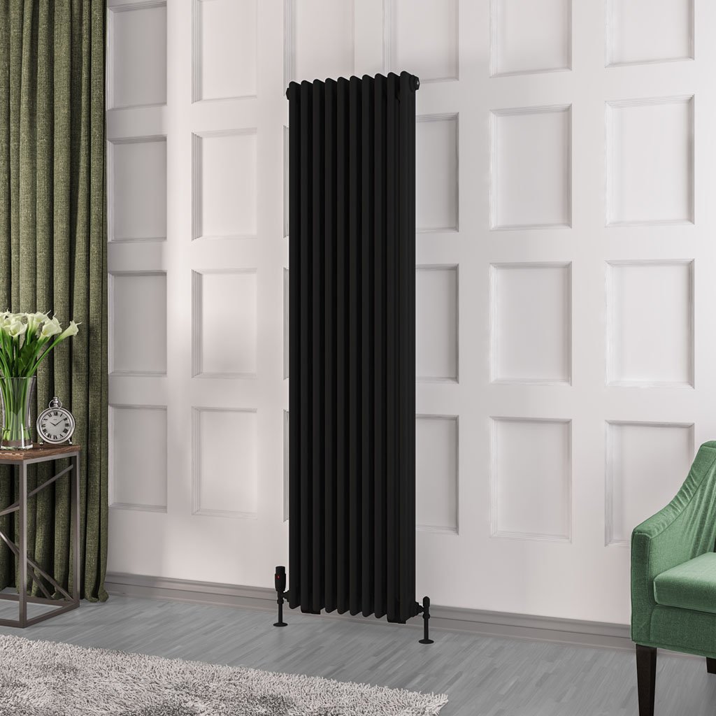 Rivassa 3 Column Radiator 1800 x 473mm - Matt Black