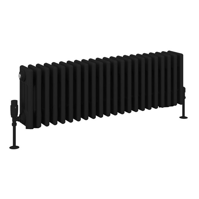 Rivassa 4 Column Radiator 300 x 1010mm - Matt Black