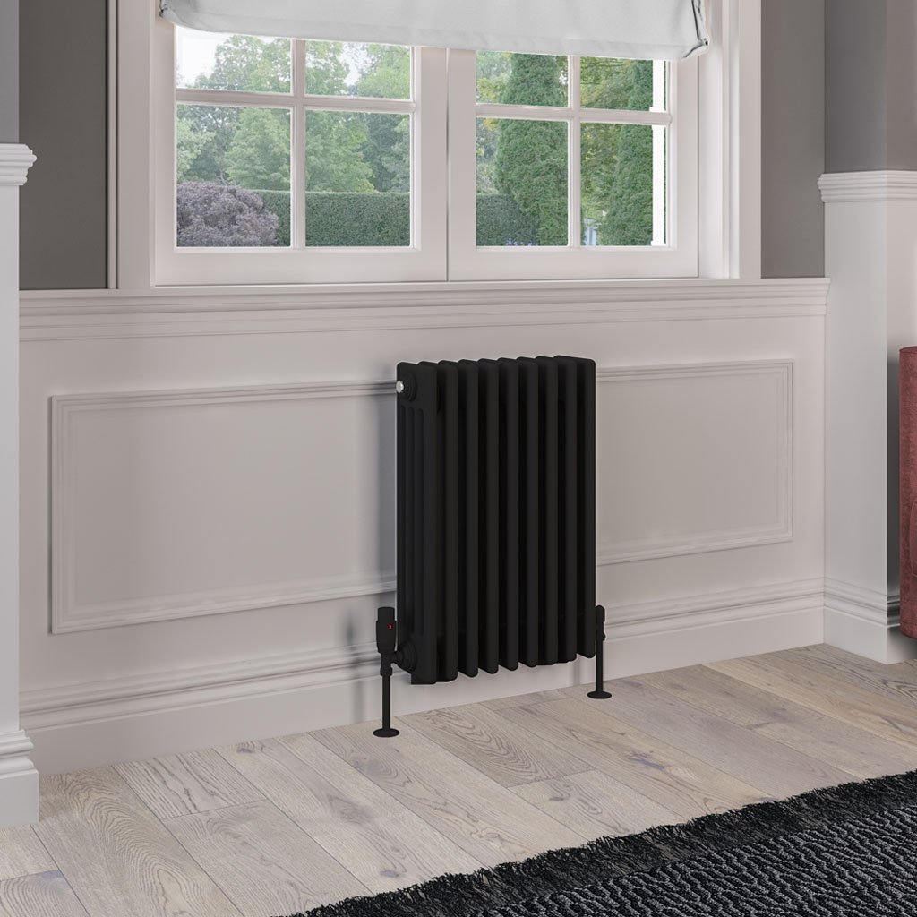 Rivassa 4 Column Radiator 600 x 425mm - Matt Black