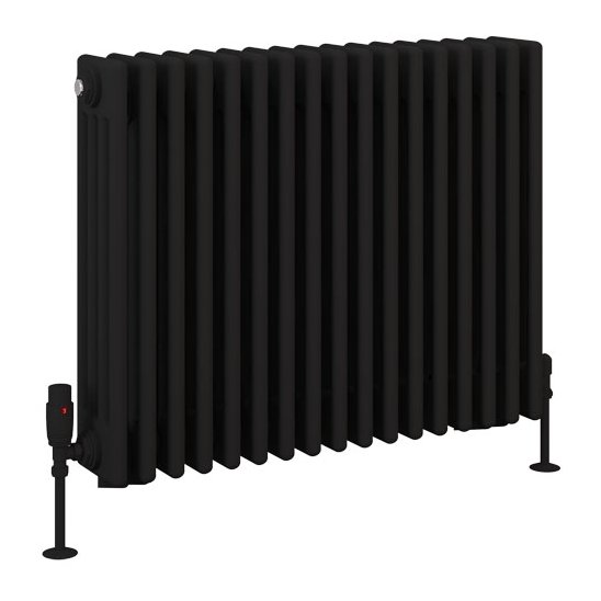 Rivassa 4 Column Radiator 600 x 785mm - Matt Black