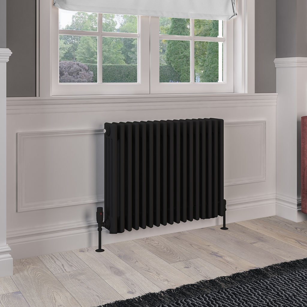 Rivassa 4 Column Radiator 600 x 785mm - Matt Black
