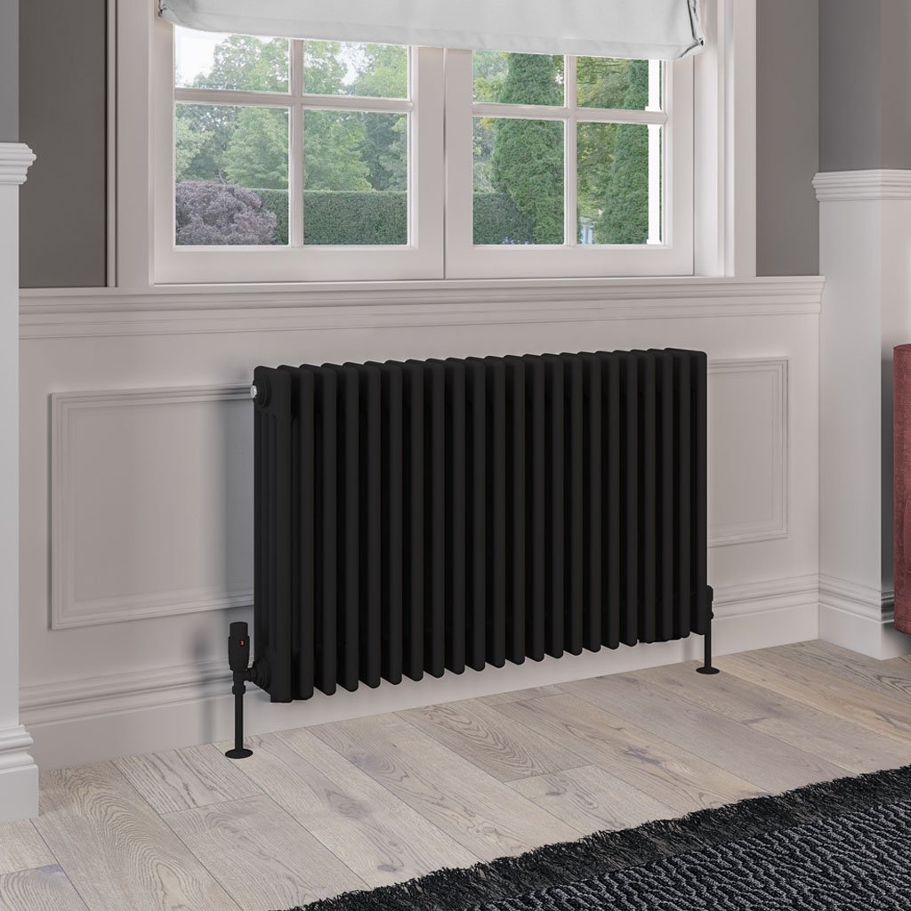 Rivassa 4 Column Radiator 600 x 1010mm - Matt Black