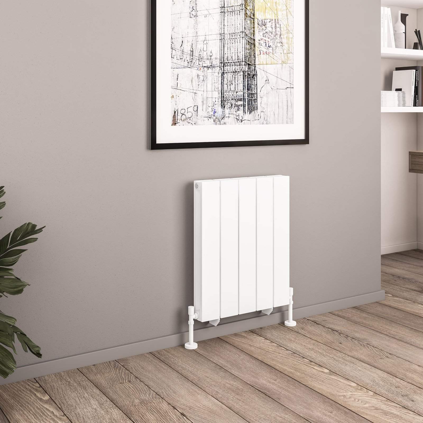 Queenswood 600 x 485 Aluminium Radiator - Matt White