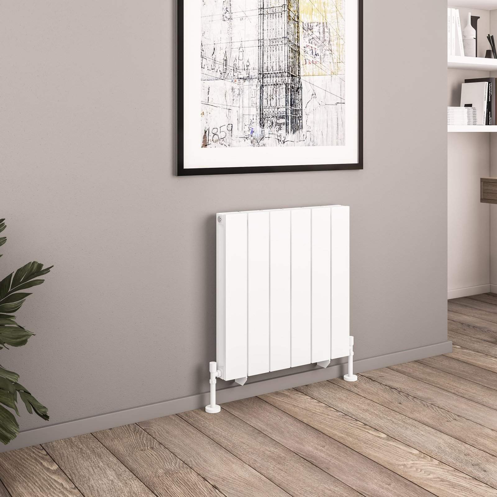 Queenswood 600 x 582 Aluminium Radiator - Matt White