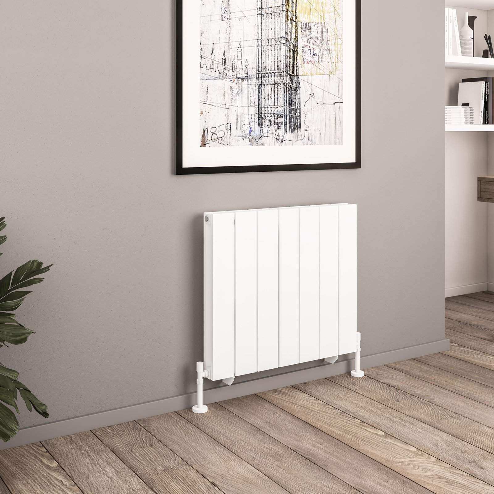 Queenswood 600 x 679 Aluminium Radiator - Matt White