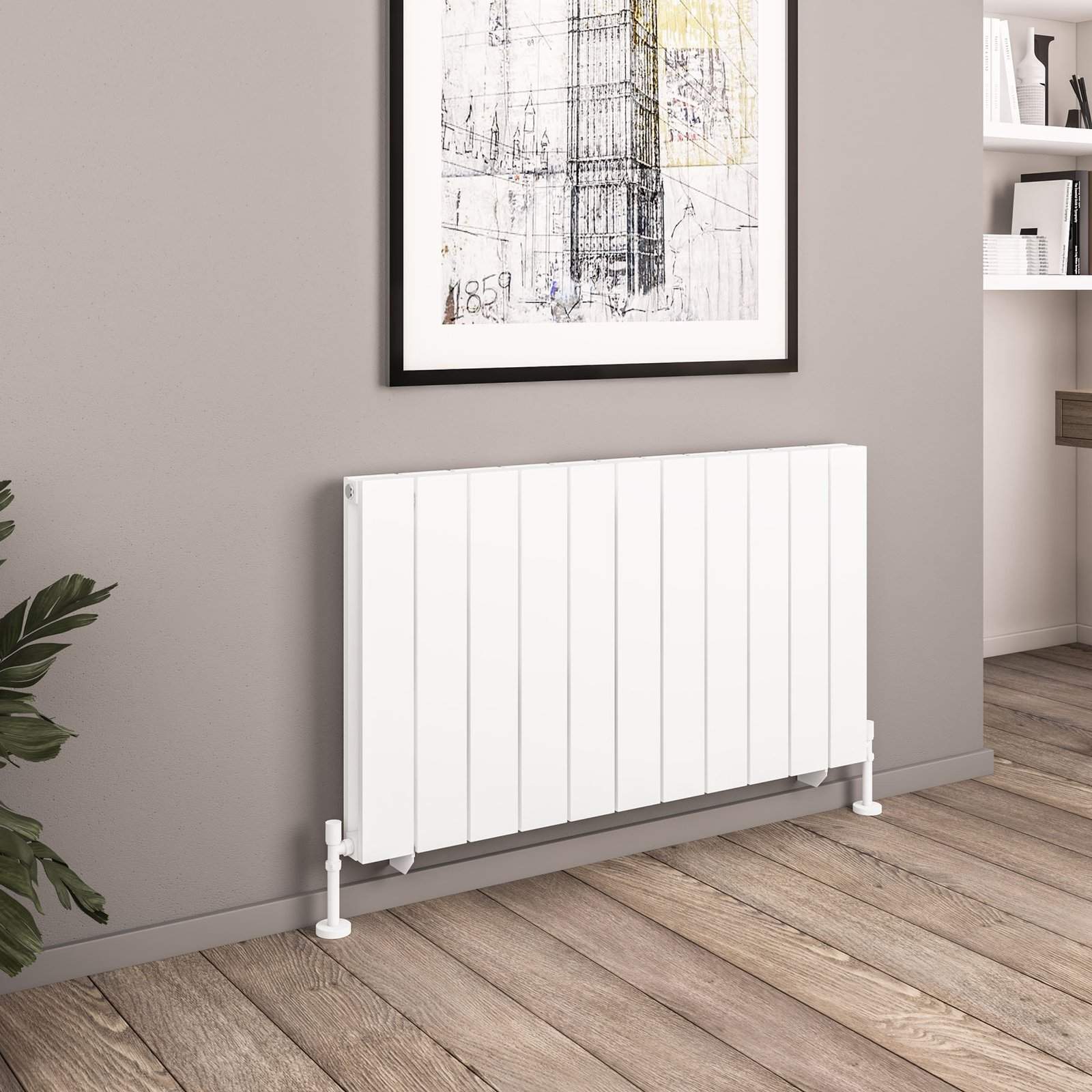 Queenswood 600 x 1067 Aluminium Radiator - Matt White