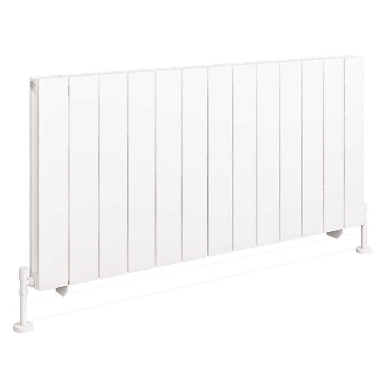 Queenswood 600 x 1261 Aluminium Radiator - Matt White