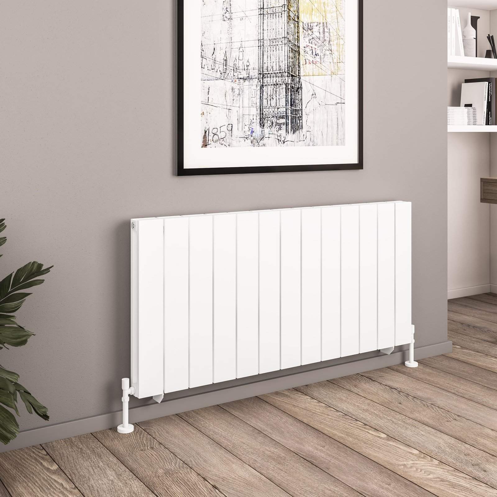 Queenswood 600 x 1261 Aluminium Radiator - Matt White