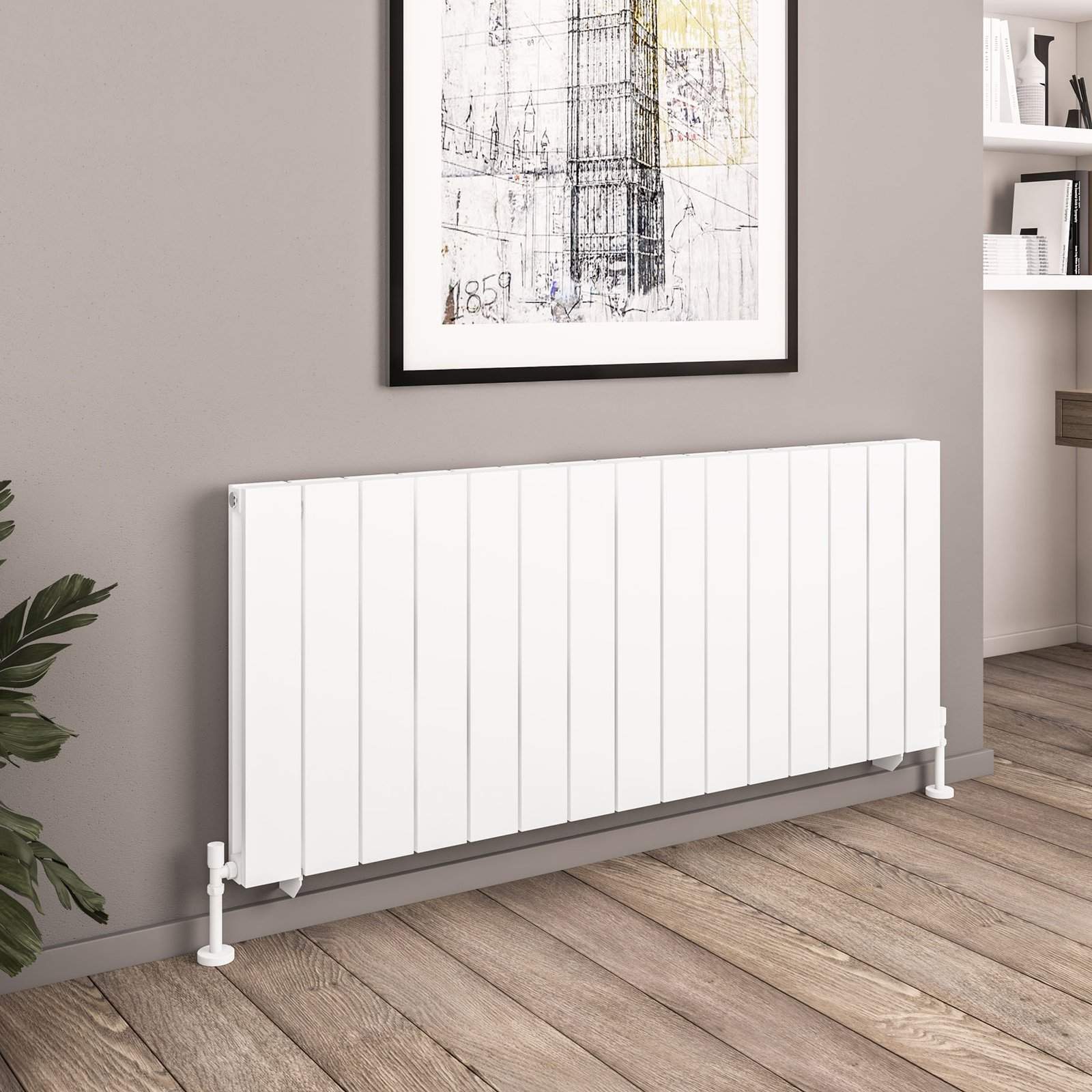 Queenswood 600 x 1455 Aluminium Radiator - Matt White