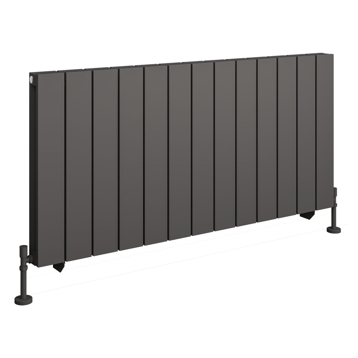 Queenswood 600 x 1261 Aluminium Radiator - Matt Anthracite