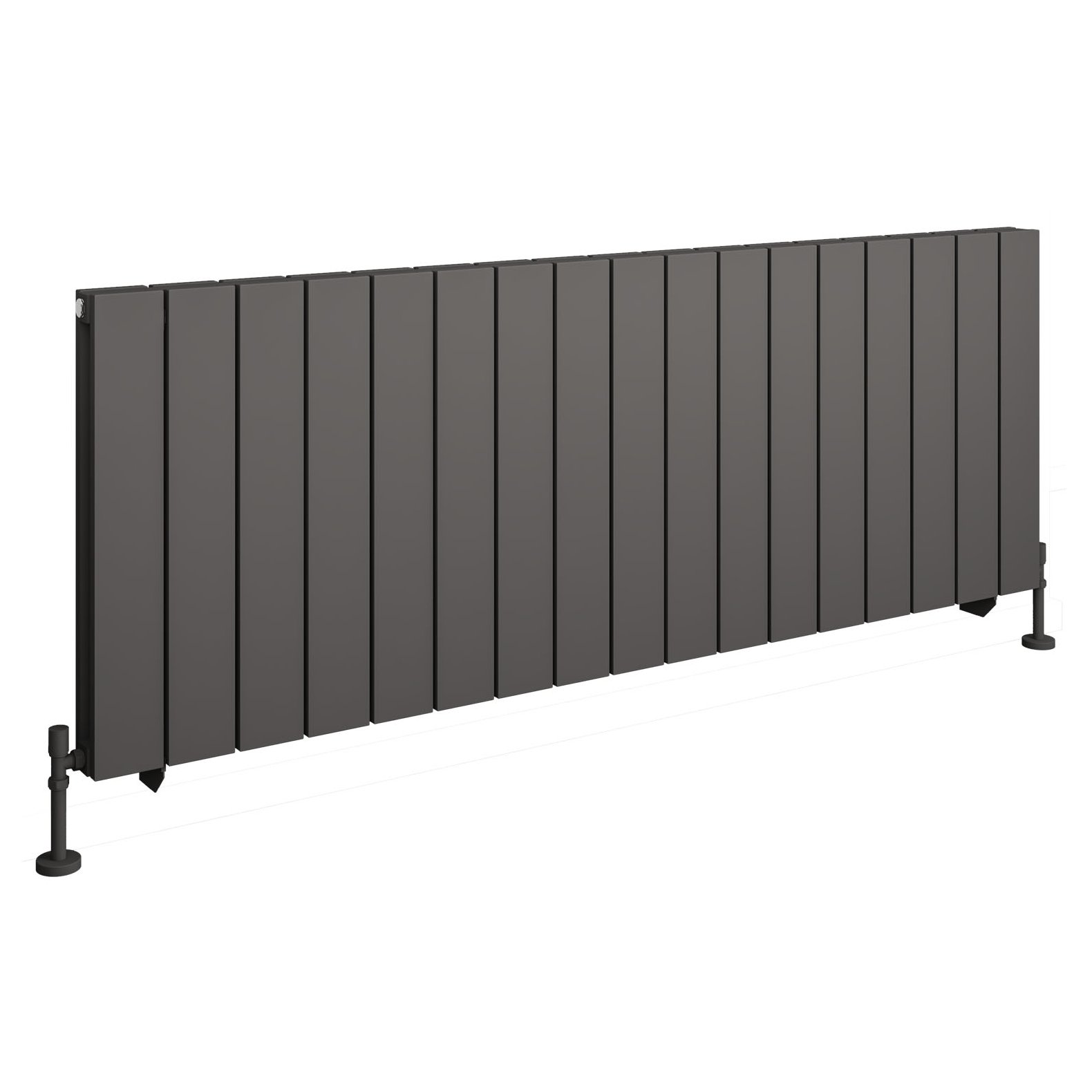 Queenswood 600 x 1649 Aluminium Radiator - Matt Anthracite