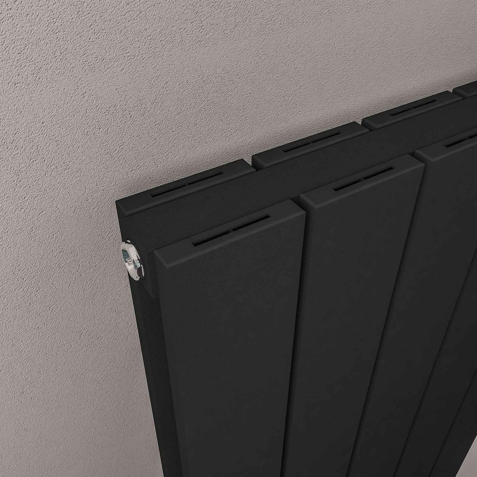 Queenswood 600 x 485 Aluminium Radiator - Matt Black