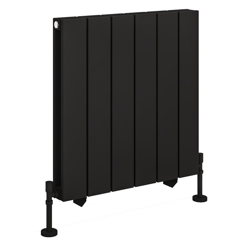 Queenswood 600 x 582 Aluminium Radiator - Matt Black