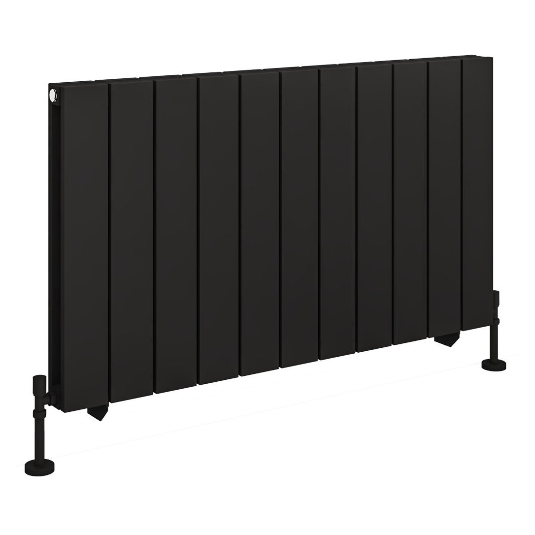 Queenswood 600 x 1067 Aluminium Radiator - Matt Black