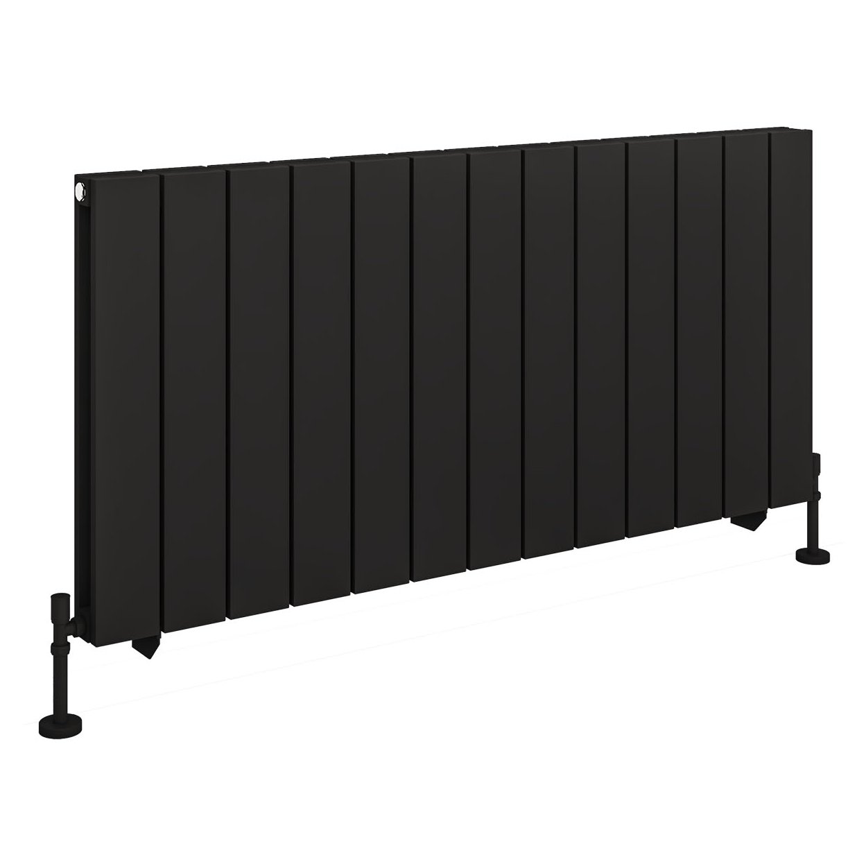 Queenswood 600 x 1261 Aluminium Radiator - Matt Black