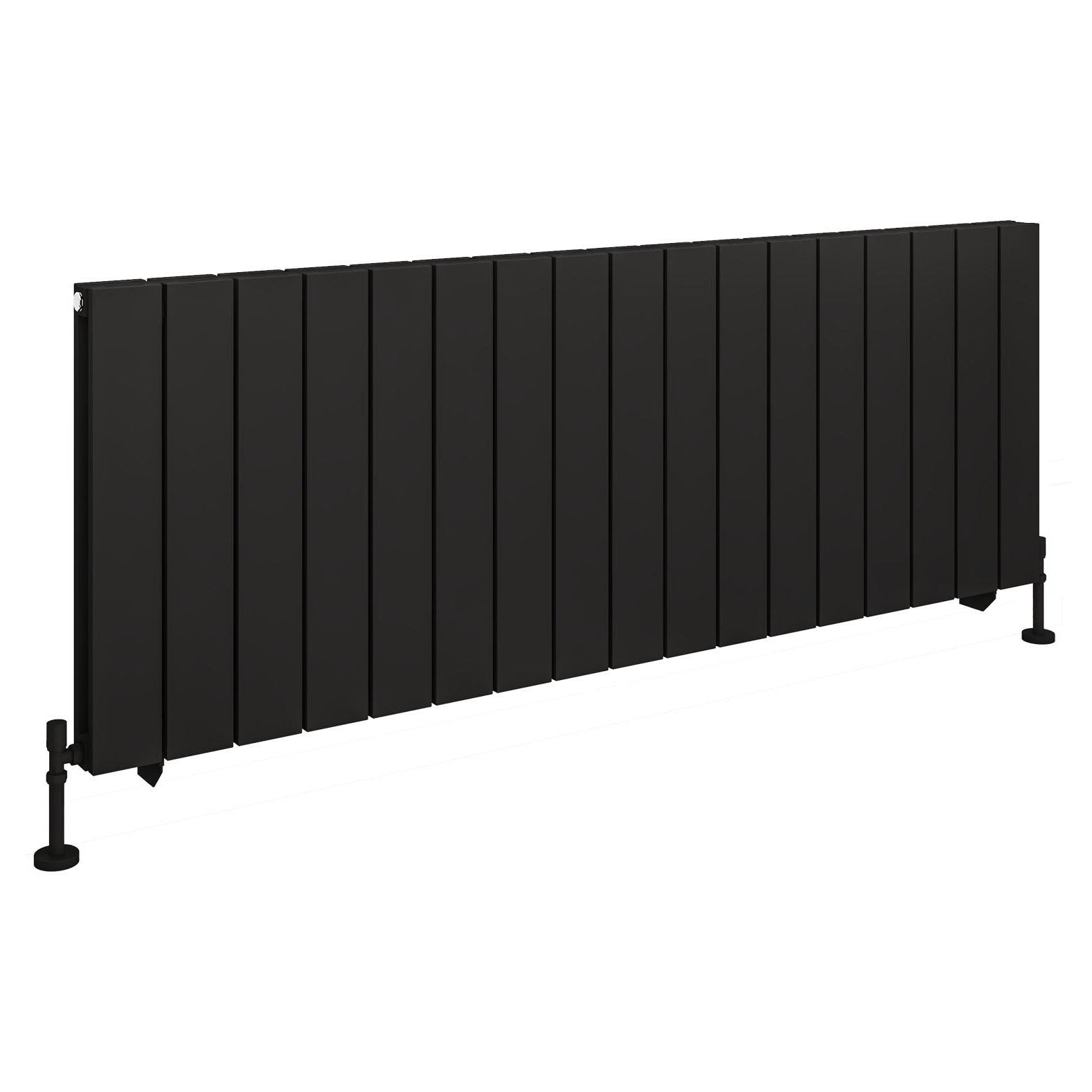 Queenswood 600 x 1649 Aluminium Radiator - Matt Black