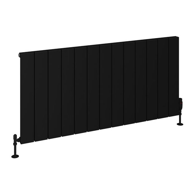 Rosano 600 x 1230 Aluminium Radiator Matt Black