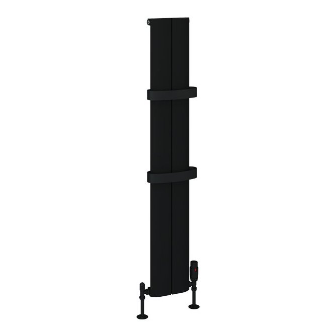 Berlini 1200 x 185 Aluminium Radiator Matt Black