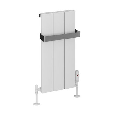 Rosano 600 x 280 Aluminium Radiator Matt White