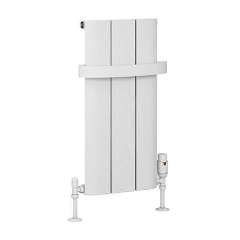 Peretti 600 x 280 Aluminium Radiator Matt White
