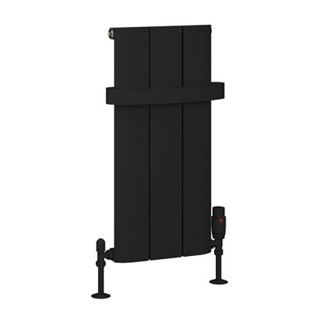 Peretti 600 x 280 Aluminium Radiator Matt Black