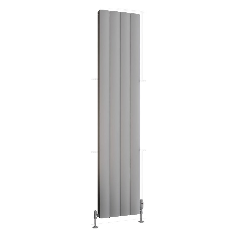 Guardia 1800 x 375 Aluminium Radiator Matt Grey