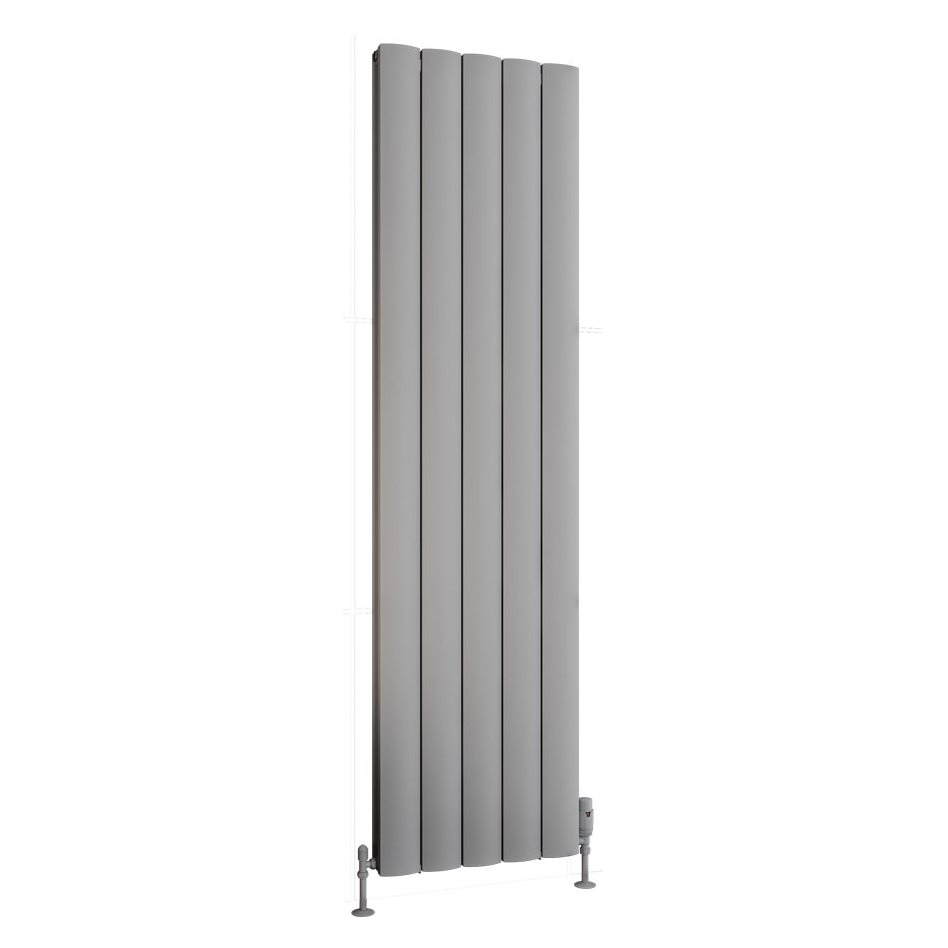 Guardia 1800 x 470 Aluminium Radiator Matt Grey