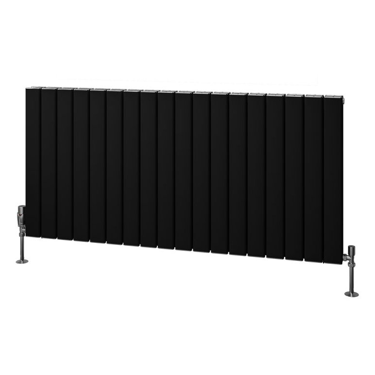 Hadleigh 600 x 1255 Aluminium Radiator Matt Black