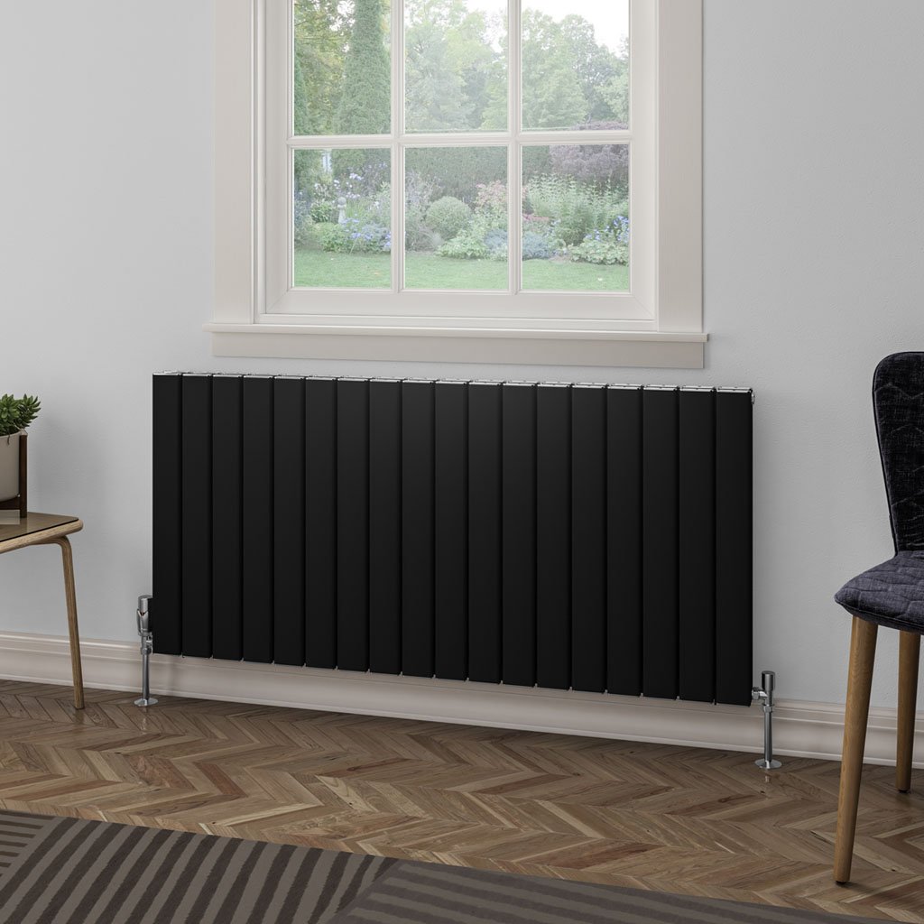 Hadleigh 600 x 1255 Aluminium Radiator Matt Black