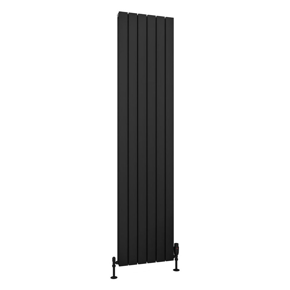 Hadleigh 1800 x 415 Aluminium Radiator Matt Black