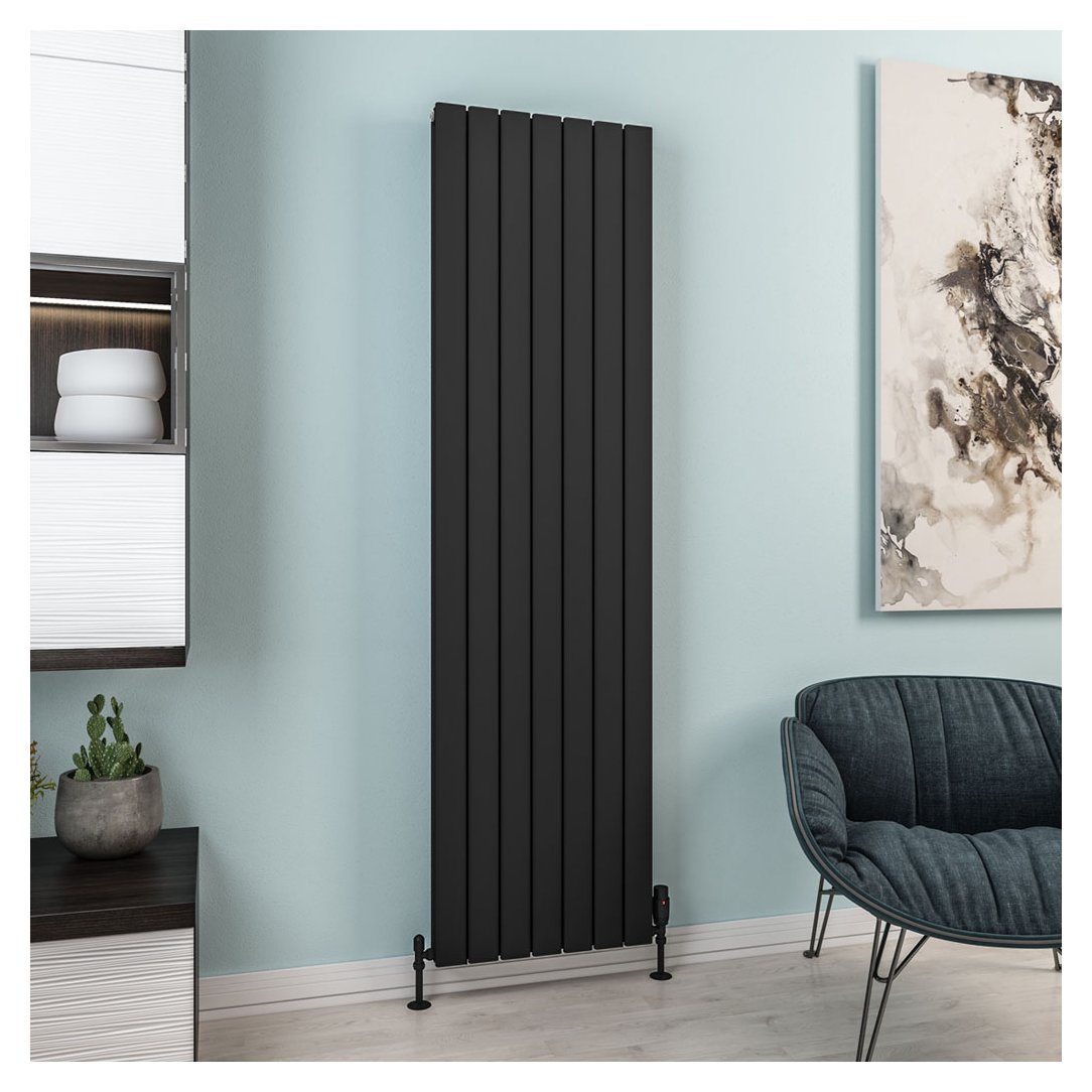 Hadleigh 1800 x 485 Aluminium Radiator Matt Black