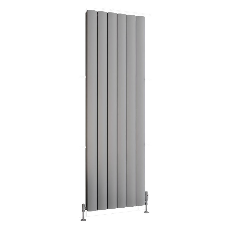 Guardia 1800 x 565 Aluminium Radiator Matt Grey