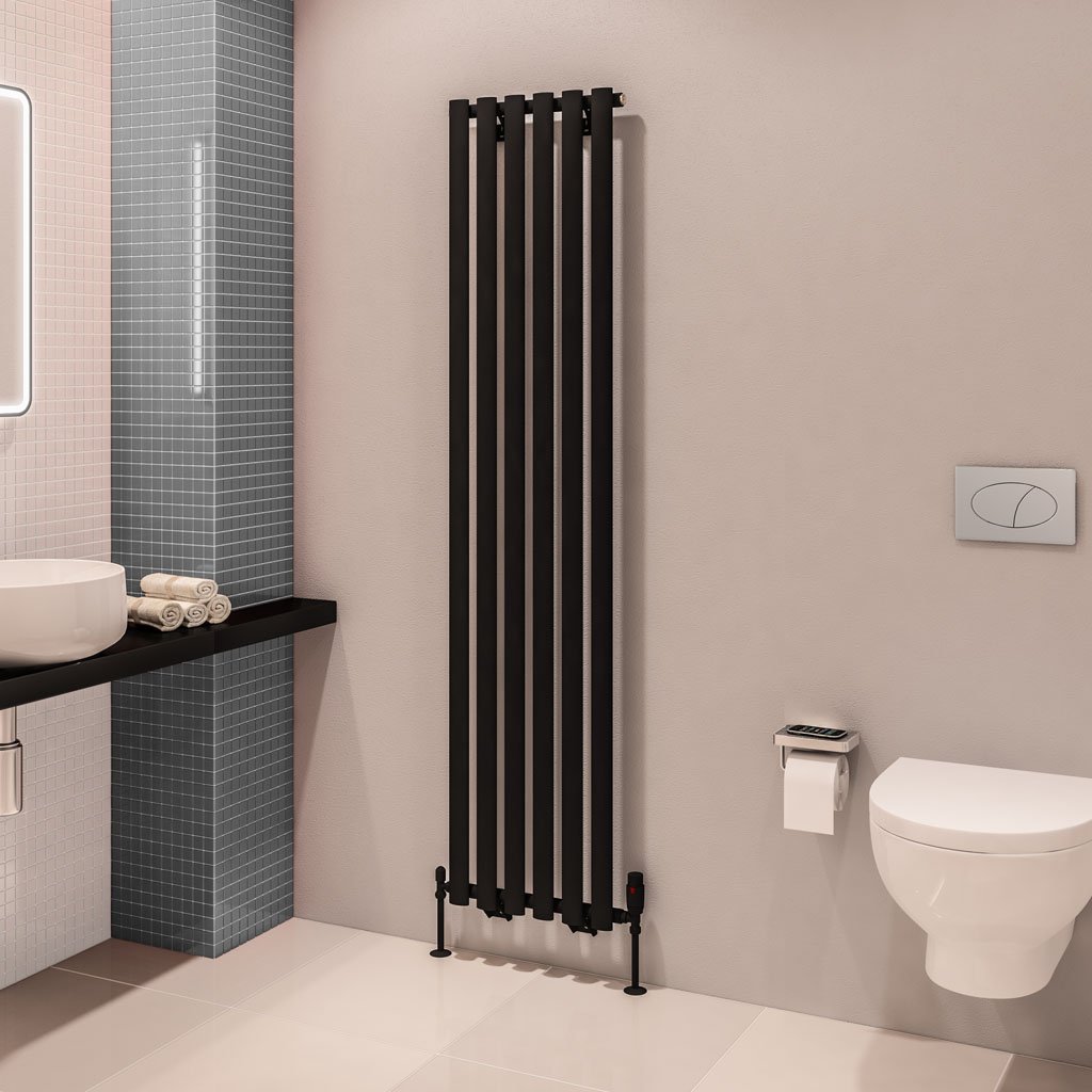 Tunstall 1800 x 420 Radiator Matt Black