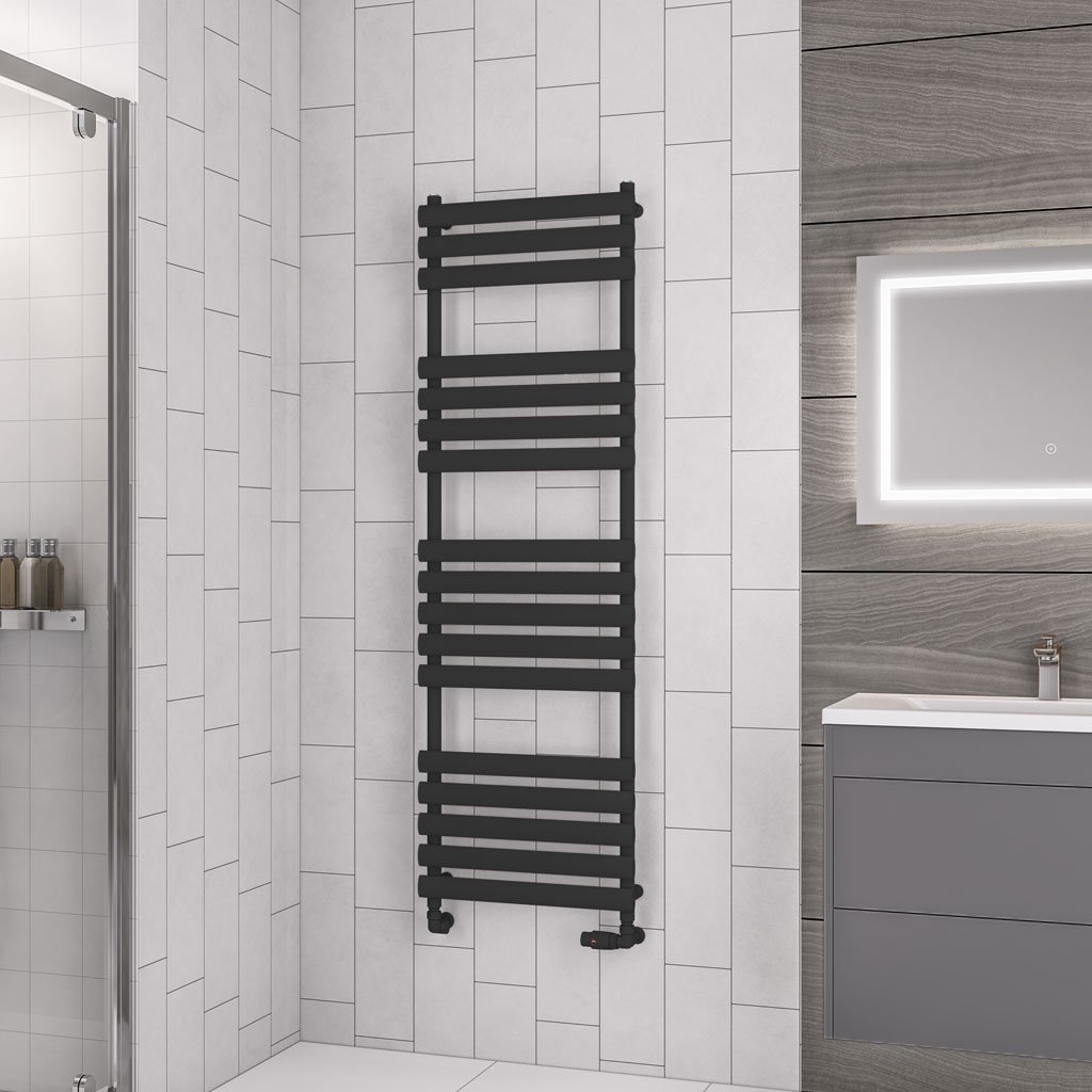 Tunstall 1600 x 500 Towel Rail Matt Black