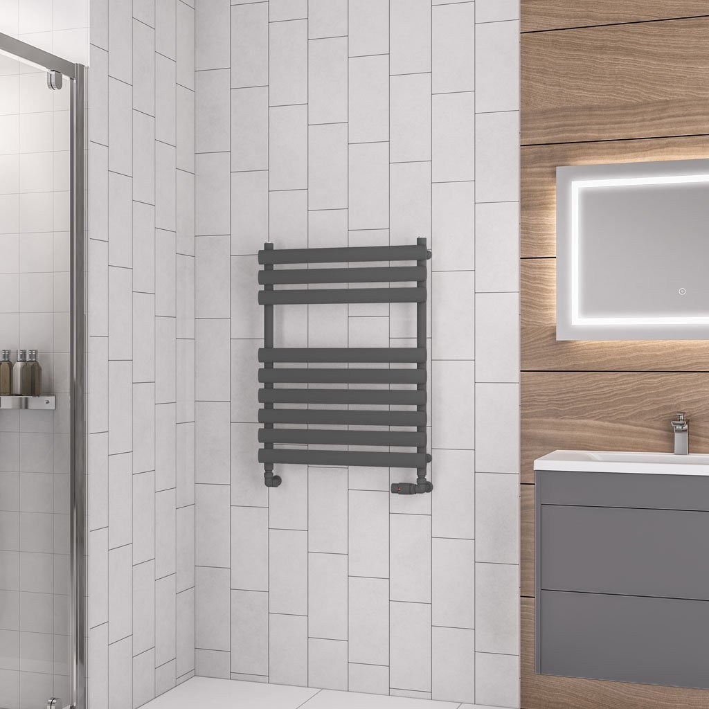 Tunstall 800 x 600 Towel Rail Matt Anthracite