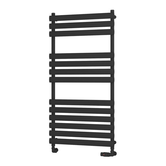 Tunstall 1200 x 600 Towel Rail Matt Black