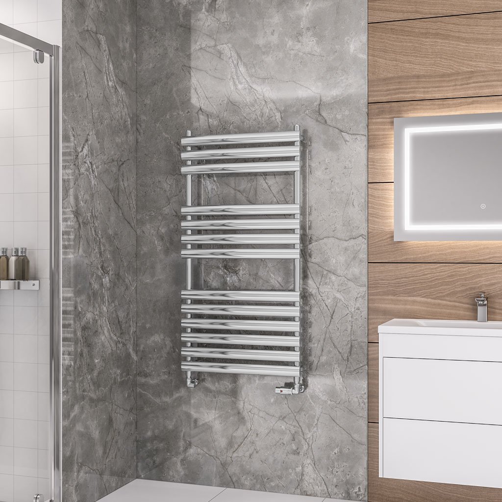 Tunstall 1200 x 600 Towel Rail Chrome