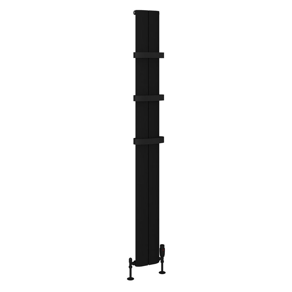 Preston 1800 x 185 Aluminium Radiator Matt Black