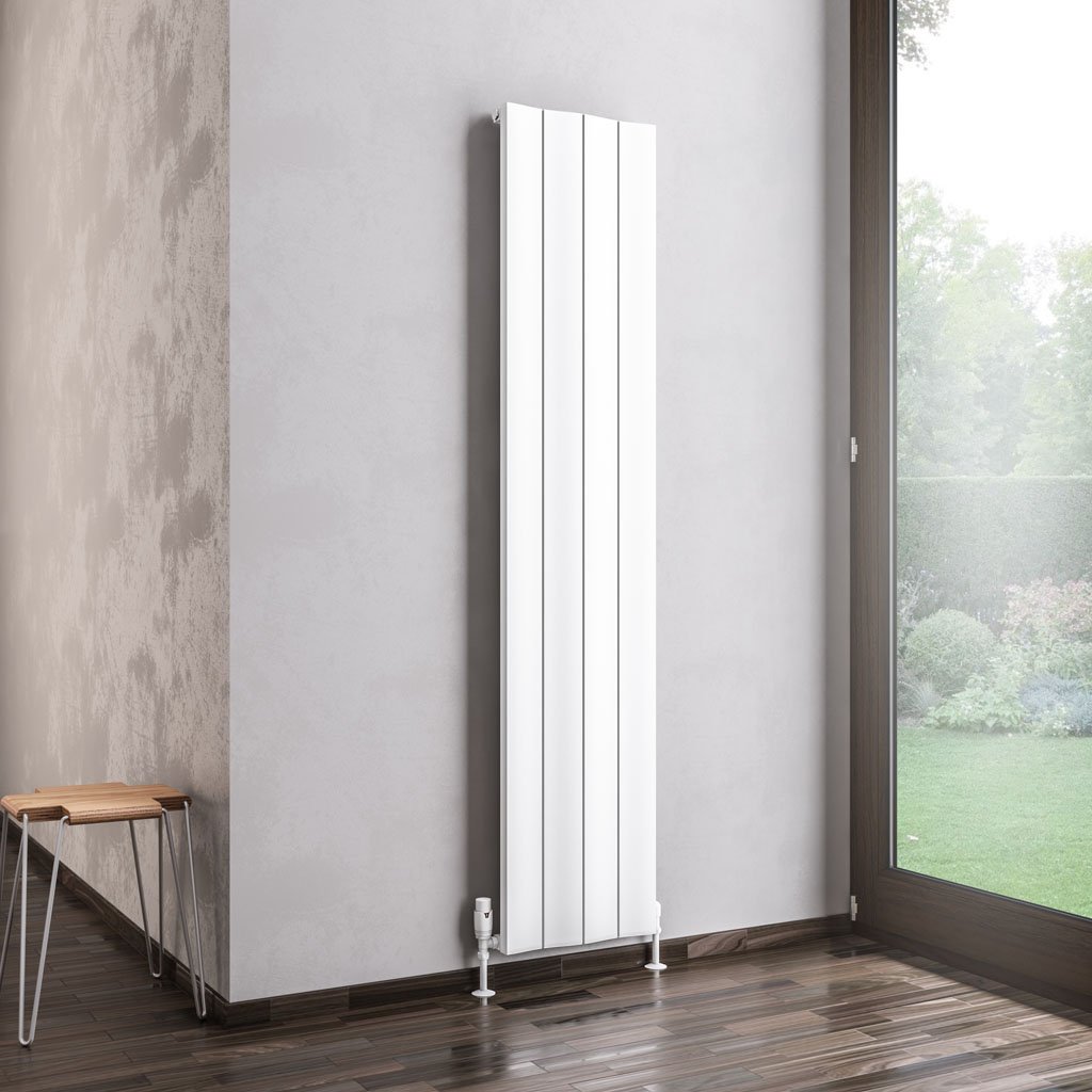 Fairford 1800 x 375 Aluminium Radiator Matt White