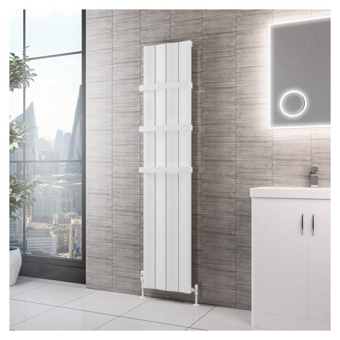 Fairford 1800 x 375 Aluminium Radiator Matt White
