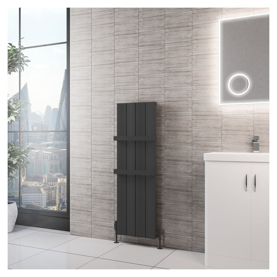 Fairford 1200 x 375 Aluminium Radiator Matt Anthracite
