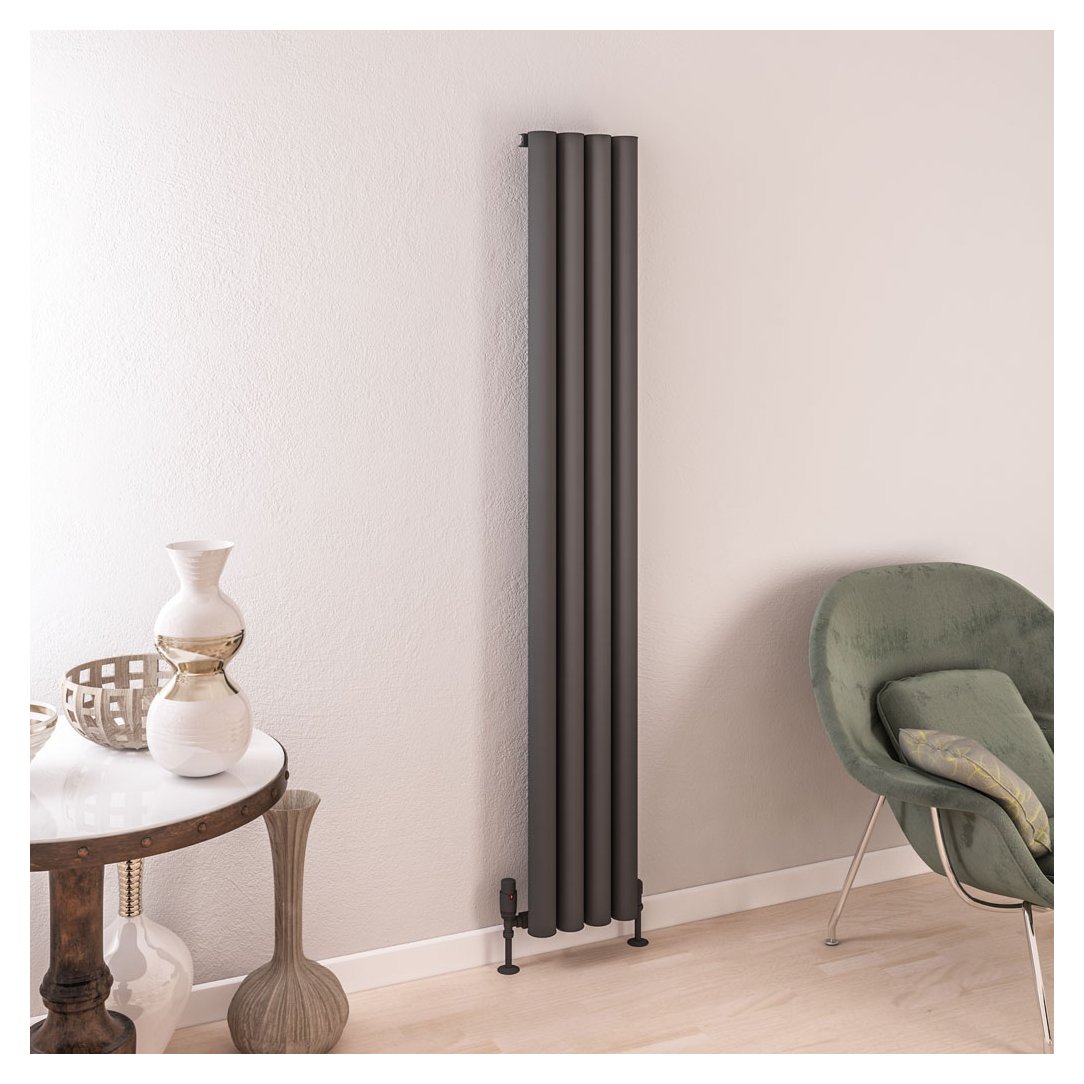 Burford 1800 x 275 Aluminium Radiator Matt Anthracite