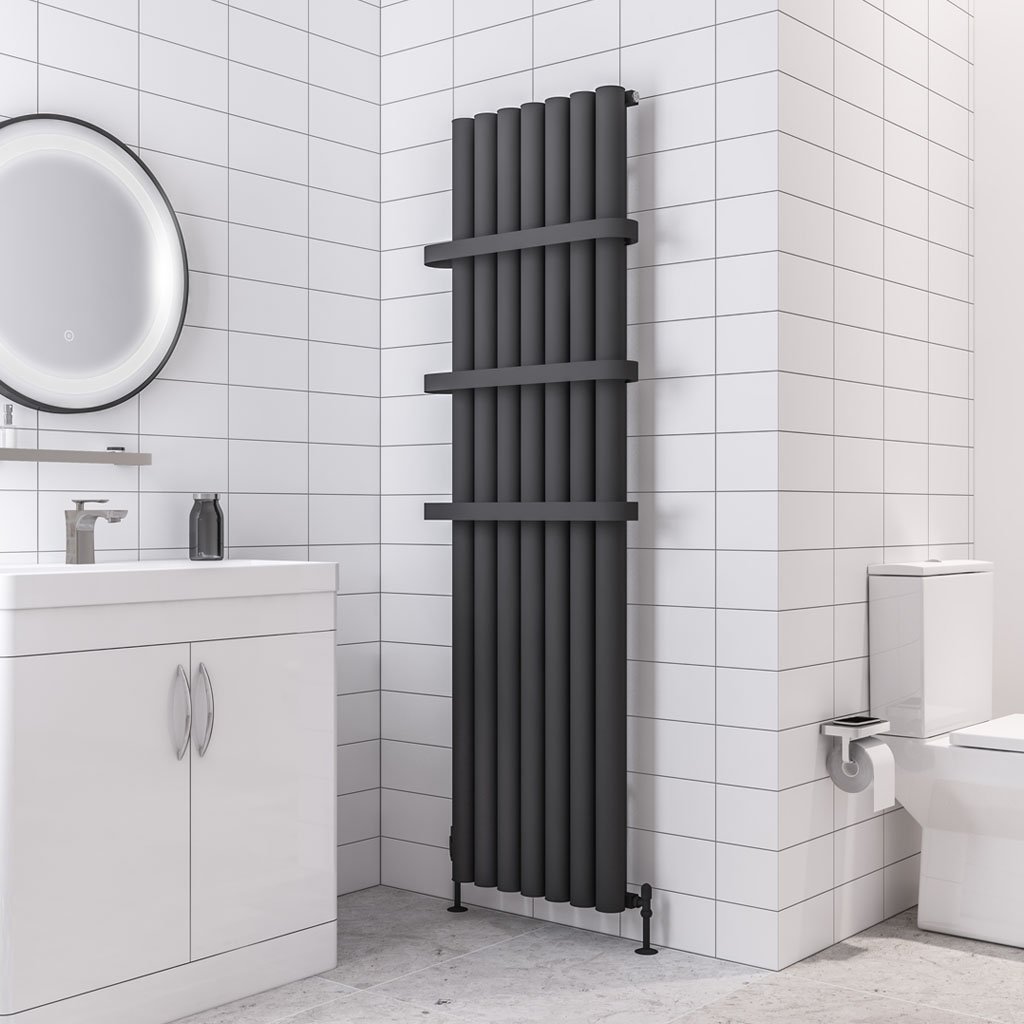Burford 1800 x 485 Aluminium Radiator Matt Anthracite