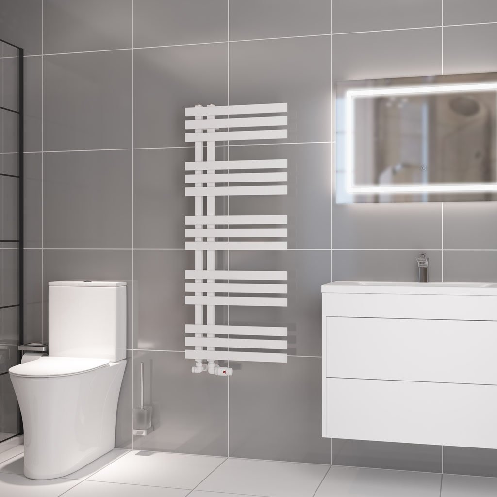 Hurley 1200 x 500 Towel Rail Matt White