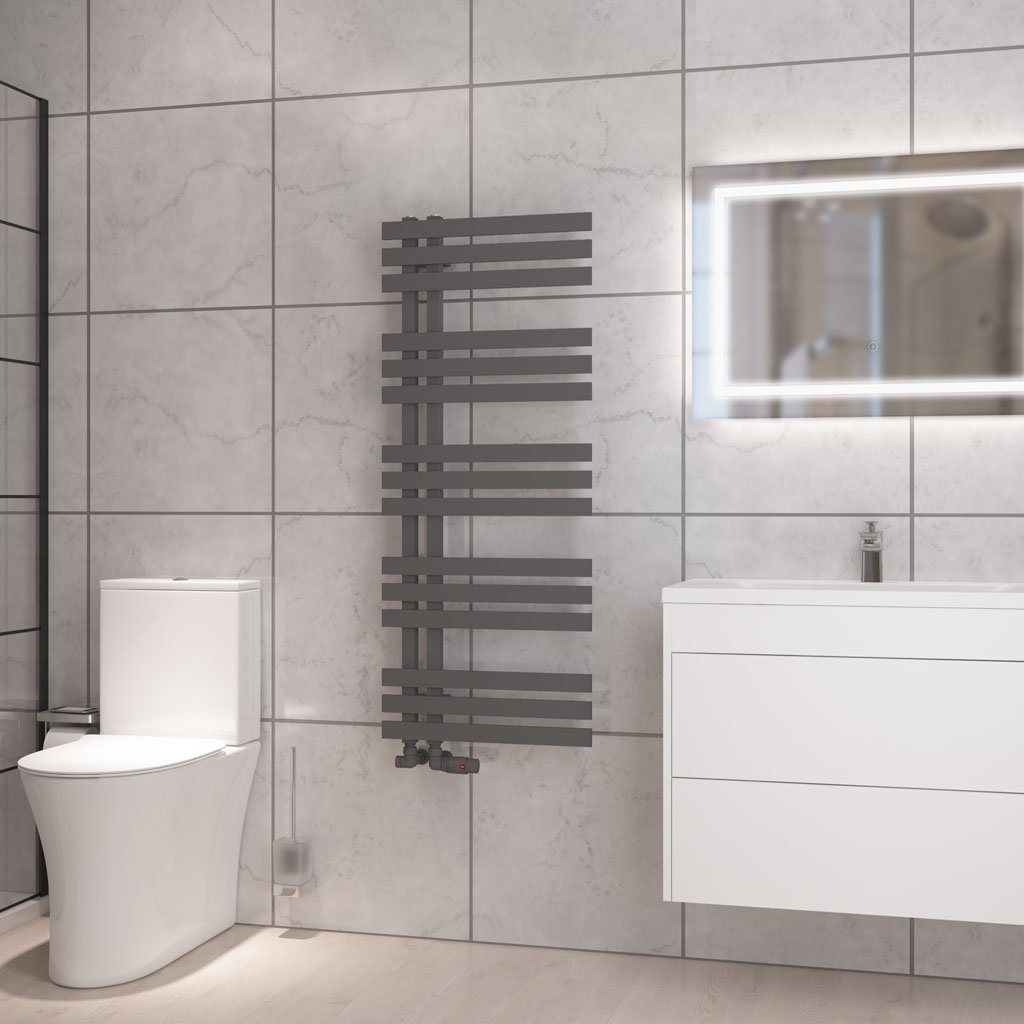 Hurley 1200 x 500 Towel Rail Matt Anthracite