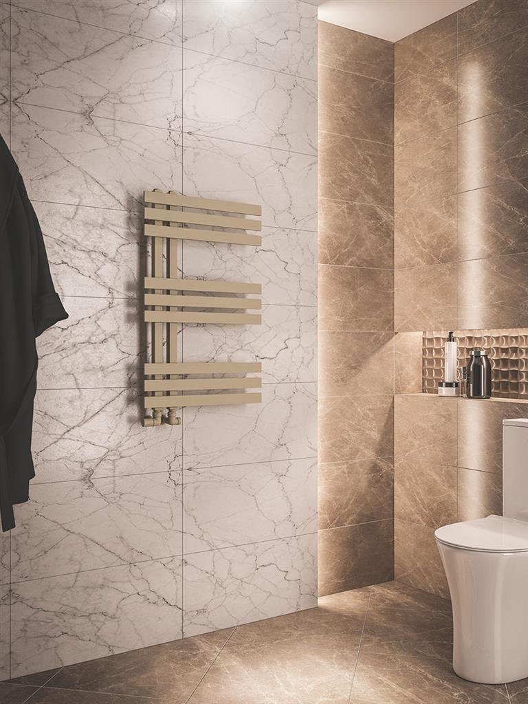 Hurley 800 x 500 Towel Rail Matt Cappucino