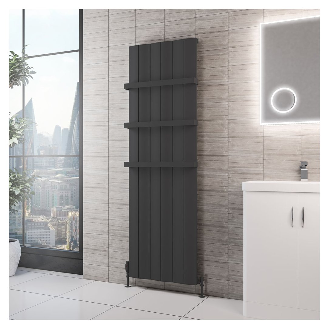Fairford 1800 x 565 Aluminium Radiator Matt Anthracite
