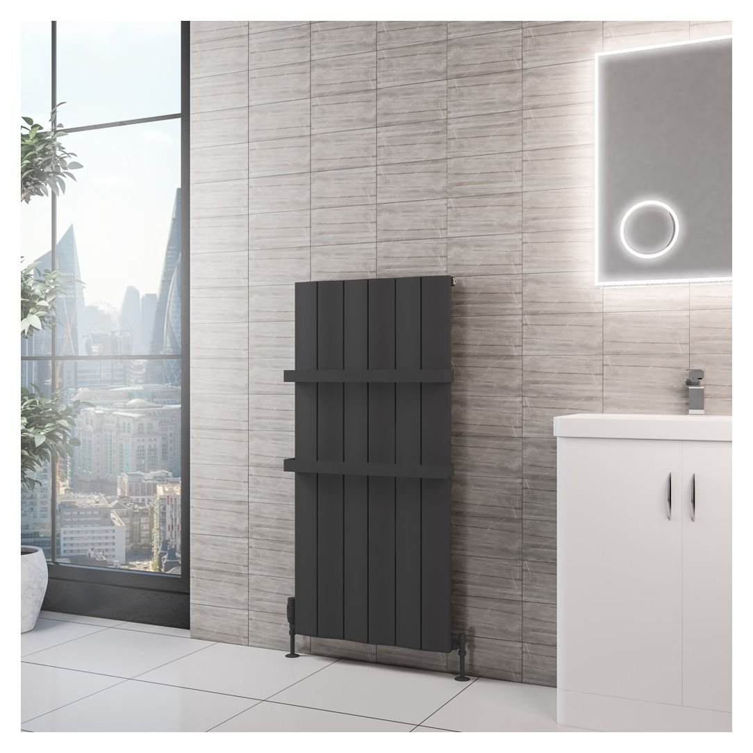Fairford 1200 x 565 Aluminium Radiator Matt Anthracite